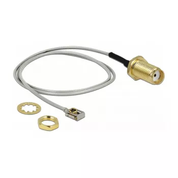 Cabo coaxial DeLOCK 89930 0,2 m SMA MHF I LK preto cinzento