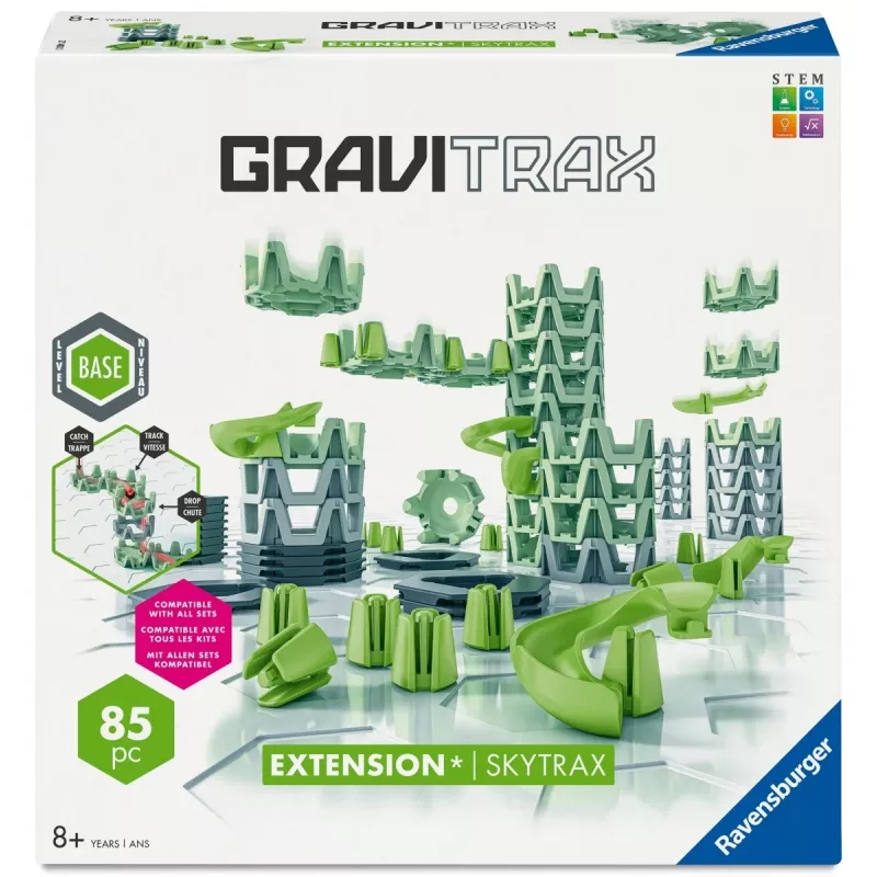 Pista de berlindes Ravensburger GraviTrax expansão Skytrax a partir dos 8 anos