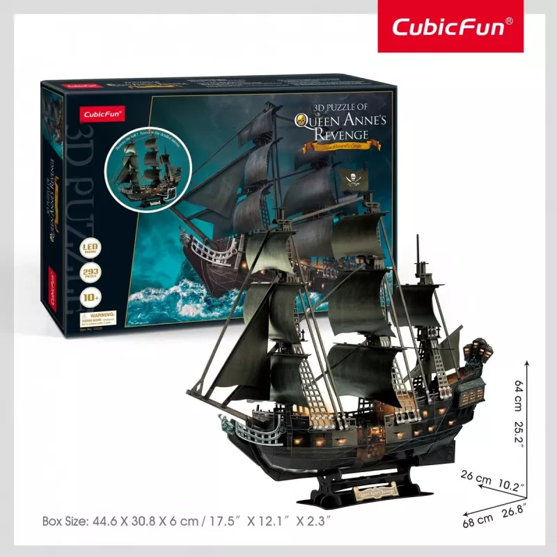 Puzzle 3D LED Queen Annes L522H — kit de modelo decorativo iluminado com iluminação LED