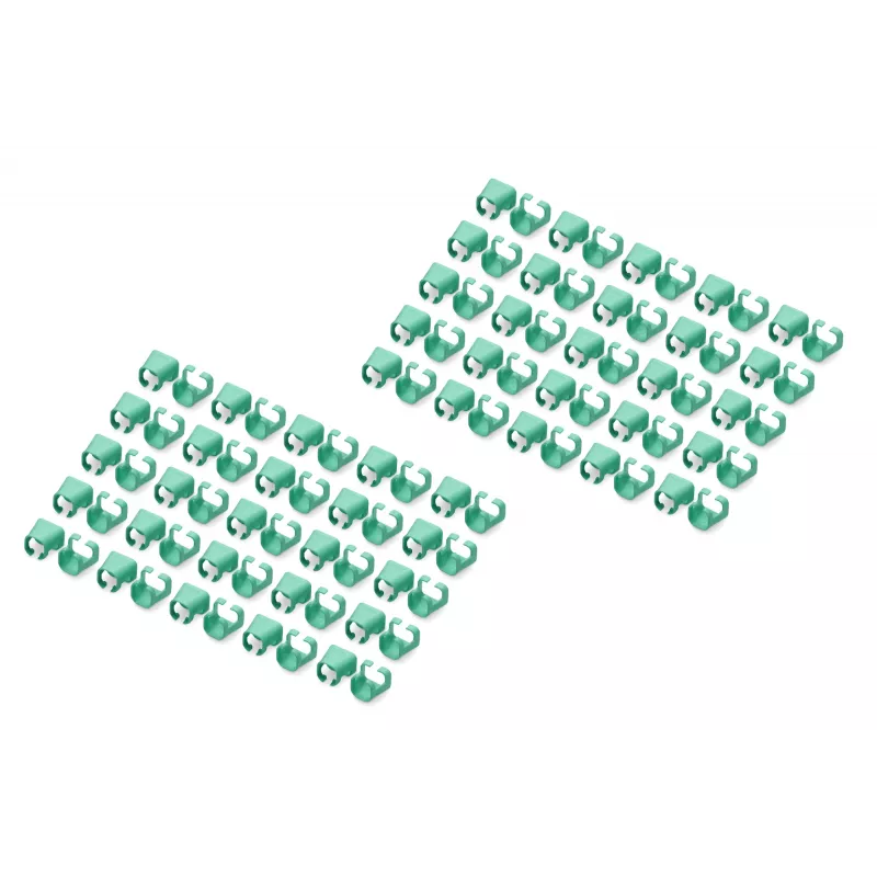 DIGITUS - Clipes de cabo com codificação de cores - para cabo de patch - verde (embalagem de 100) (A-CC-G)