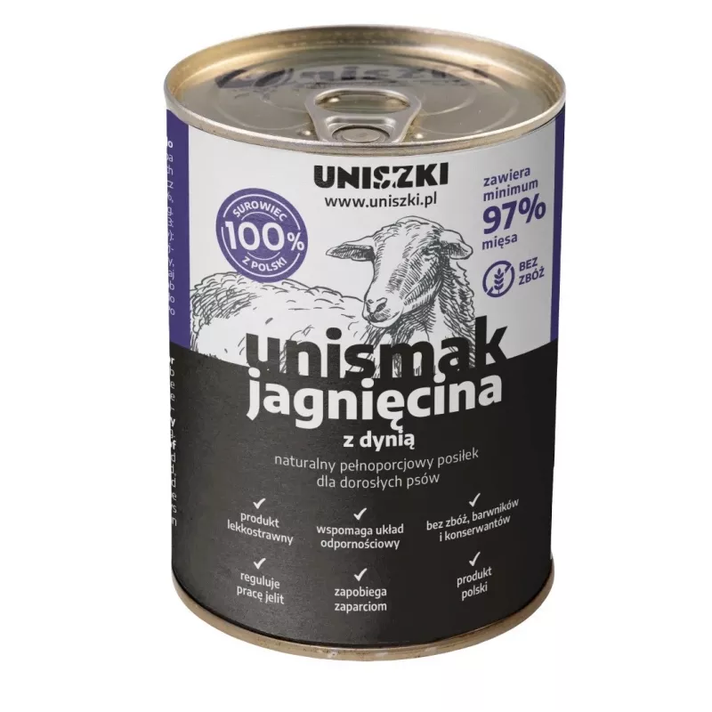 Comida húmida para cães em lata Uniszki Unismak receita de borrego 400 g