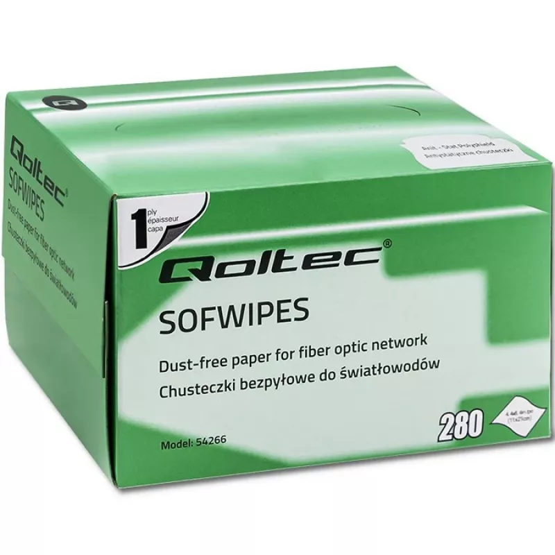 Qoltec toalhetes sem fios para fibra ótica