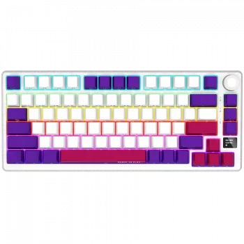 LORGAR KBP7075W, Teclado de gaming mecânico sem fios 75% Pro, branco, layout EN