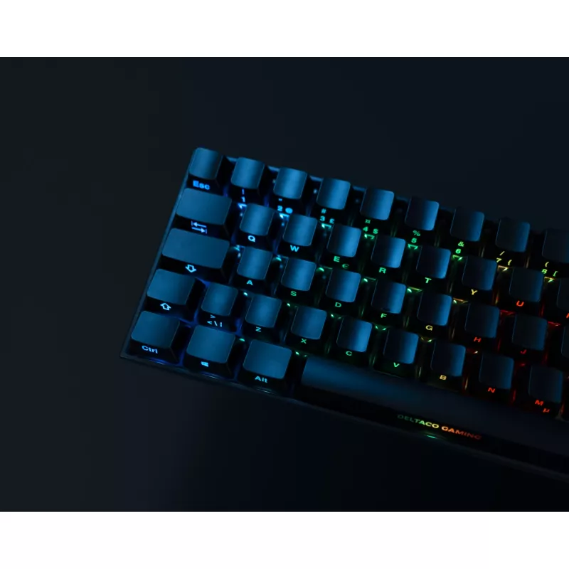 Deltaco GAM-100-DE - 65% - USB + Bluetooth - switch mecânico - QWERTZ - LED RGB - preto