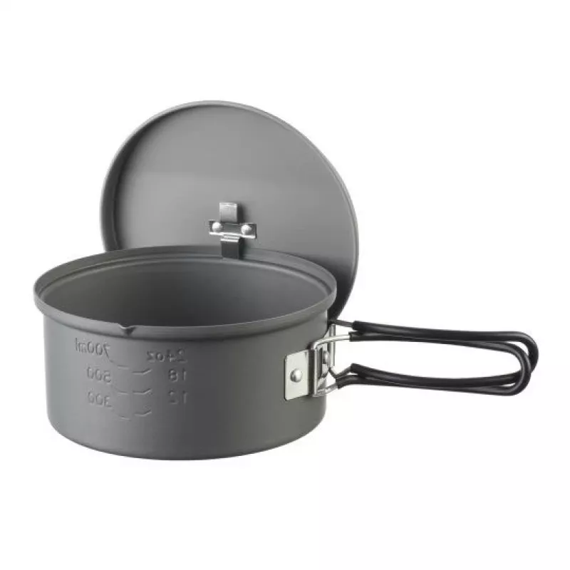 Conjunto de cozinha de campismo ESBIT PT1100HA – panela de alumínio 1,1 L, Ø14,8 cm, 227 g, preto