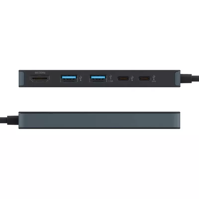 Hyper HyperDrive Flex HD4101BKGL hub USB-C de 5 portas (2x USB-A, 1x USB-C, 1x HDMI), preto