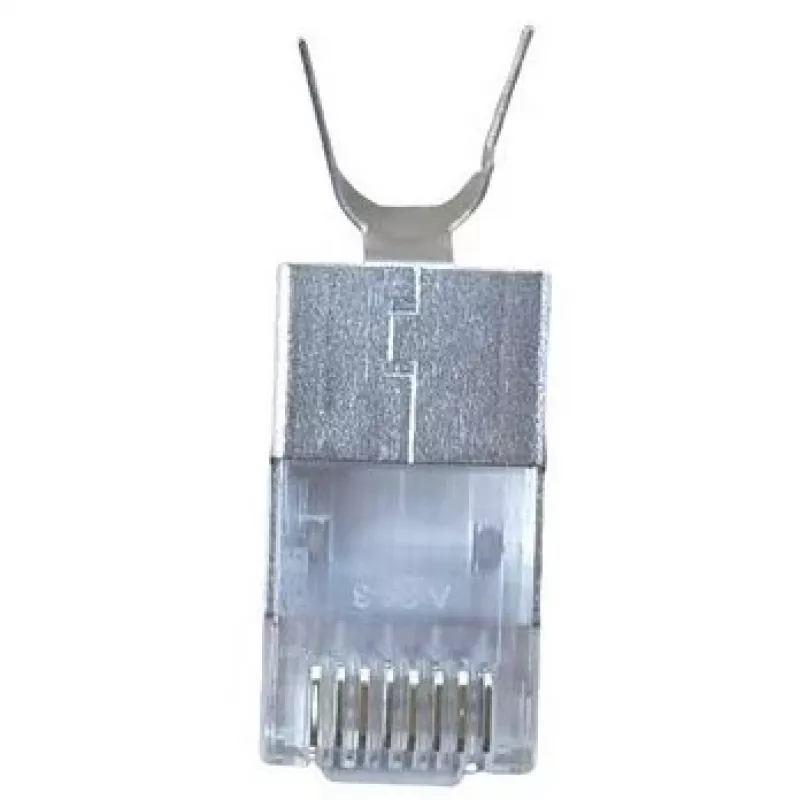 Ficha RJ45 blindada EQUIP Cat 8.1, ficha, prateado, 50 unid., 11,7×22,5 mm, 3,7 g