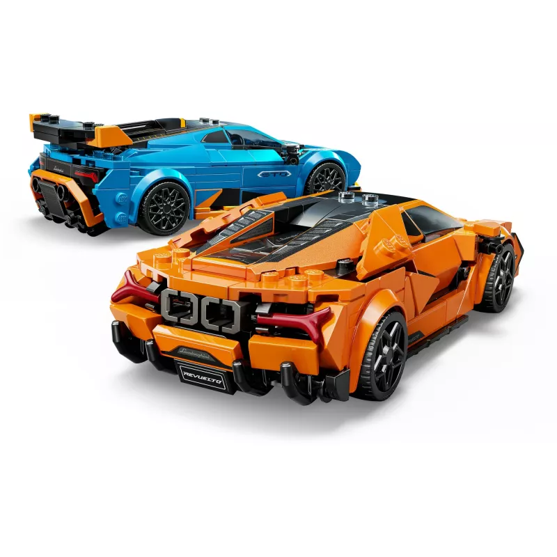 Conjunto LEGO Speed Champions 77238 — Lamborghini Revuelto & Huracán STO, 607 peças, 2 minifiguras, idade recomendada 10+
