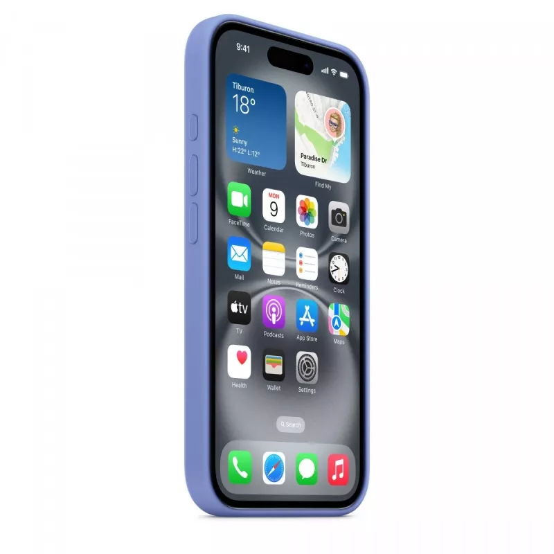 Capa de silicone para iPhone 16 com MagSafe - periwinkle