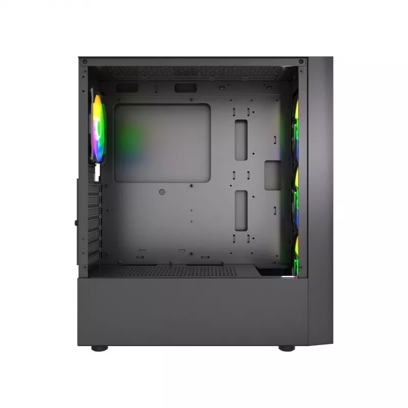 Gembird Fornax 4300 CCC-FC-4300 caixa gaming ATX Midi Tower, vidro temperado, ventoinhas ARGB, 2x USB 3.1, 1x USB 2.0, preta
