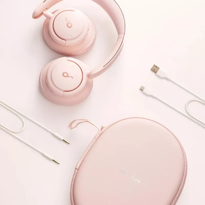 Auscultadores Soundcore by Anker Life Q30 Hybrid com cancelamento ativo de ruído, vários modos, som Hi-Res, 40 horas de reprodução, chamadas nítidas, carregamento rápido