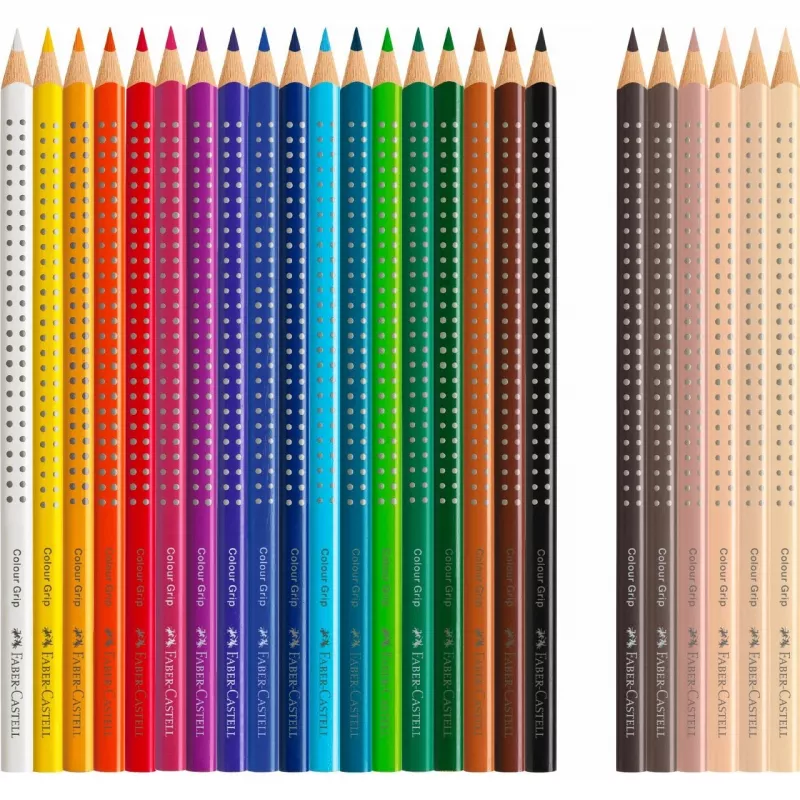 Faber-Castell 112819 Grip Skin Tones Lápis de cor, 18+6