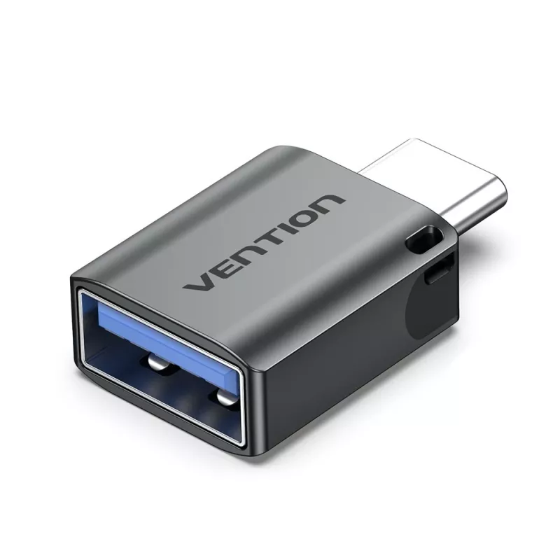 Adaptador OTG Vention USB-C macho para USB 3.0 fêmea cinzento liga de alumínio Type
