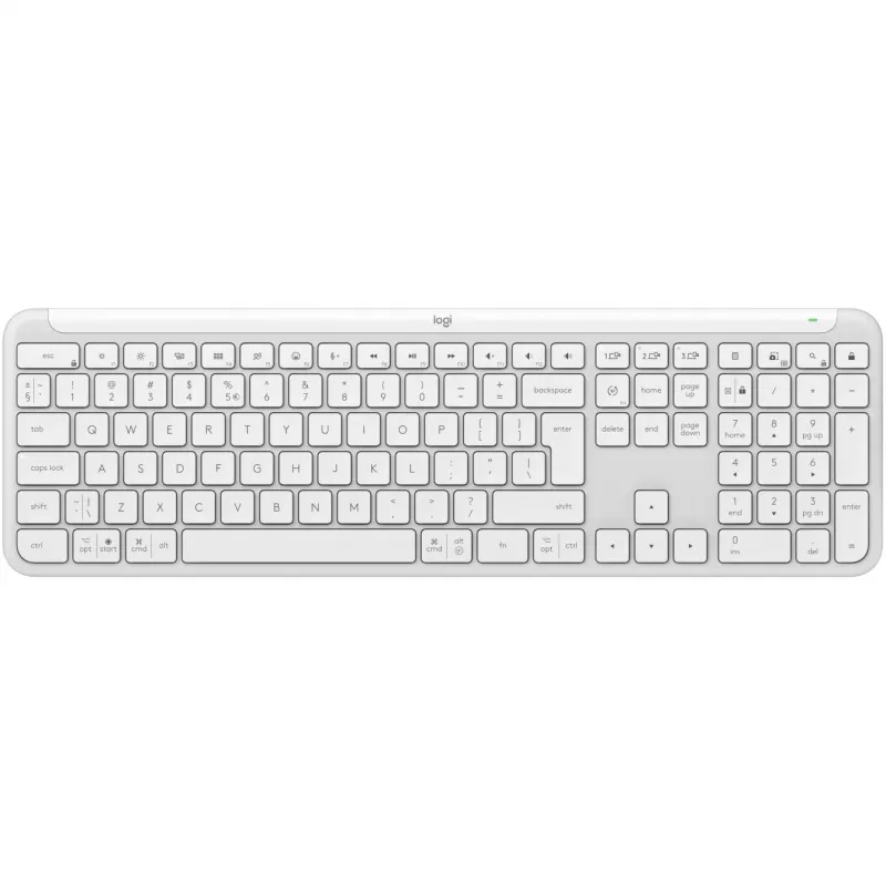 Teclado fino Logitech K950 Signature para escritório RF Wireless Bluetooth QWERTY US International branco