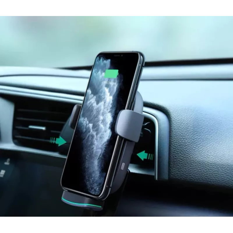 Suporte de carregamento sem fios para automóvel Aukey HD-C52 — suporte de automóvel compatível com Qi com ângulo ajustável e função de carregamento sem fios