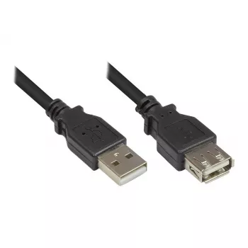 Cabo de extensão USB 2.0 macho A para fêmea A, preto, 3 m, Good Connections® (2511-OF3S)