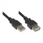 Cabo de extensão USB 2.0 macho A para fêmea A, preto, 3 m, Good Connections® (2511-OF3S)