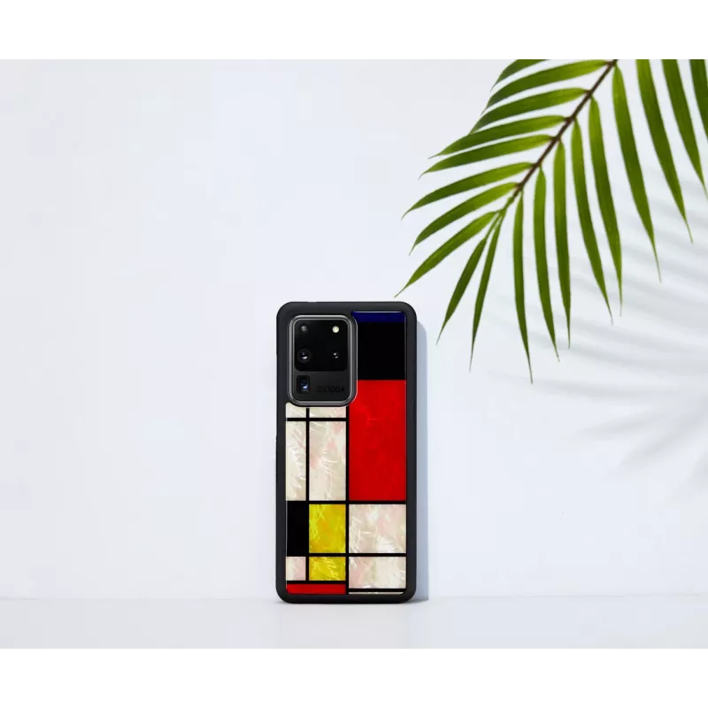 Capa de proteção iKins para Samsung Galaxy S20 Ultra — Mondrian preto