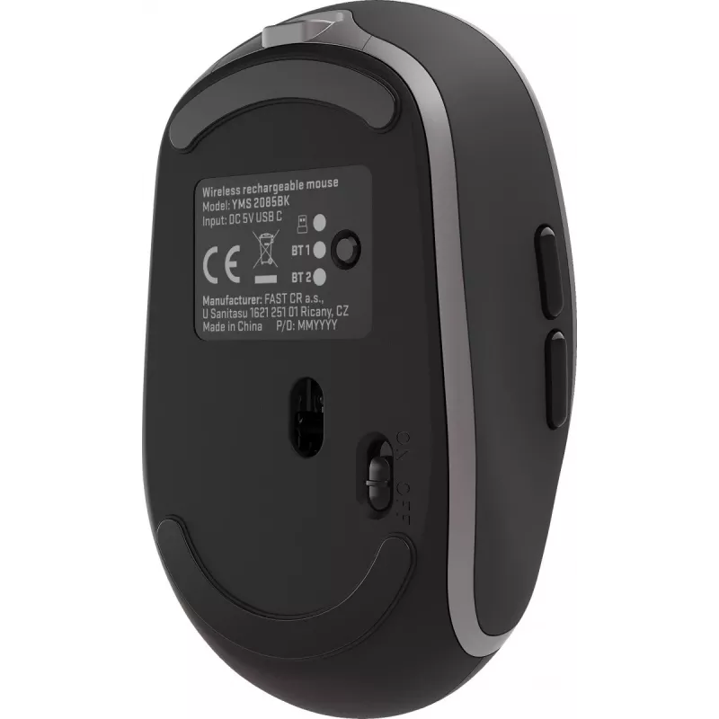 Rato sem fios Dual WiFi+Bluetooth, bateria recarregável, 5 botões