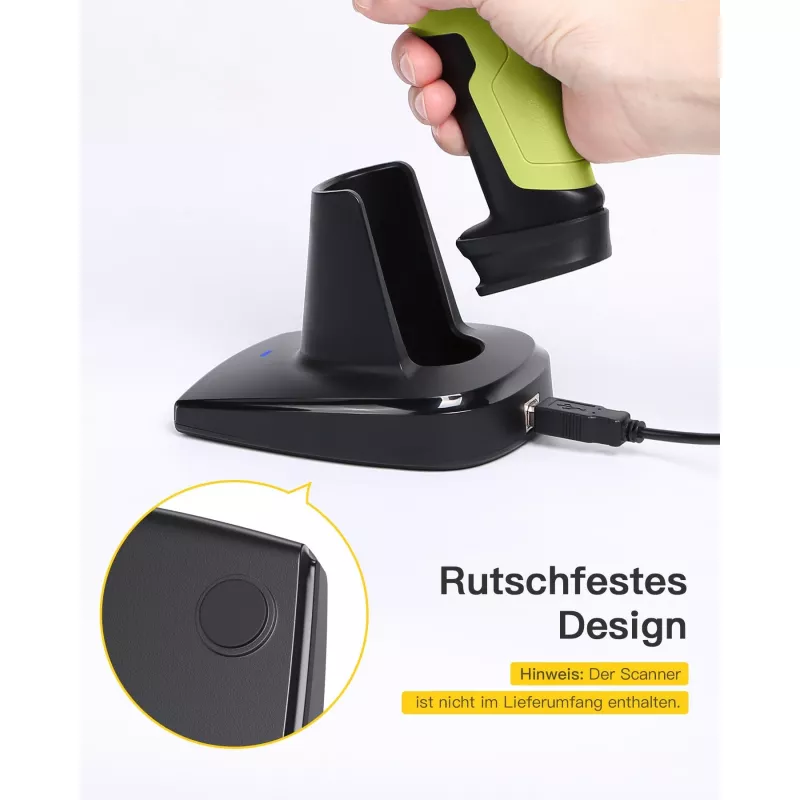 Leitor de códigos de barras Inateck BS04001 2-em-1 sem fios recarregável por USB