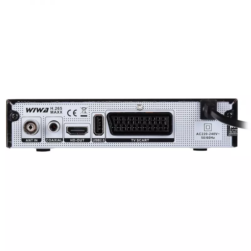 Sintonizador de TV WIWA H.265 LITE — sintonizador DVB-T/DVB-T2 com suporte H.265, Full HD, HDMI, USB, SCART
