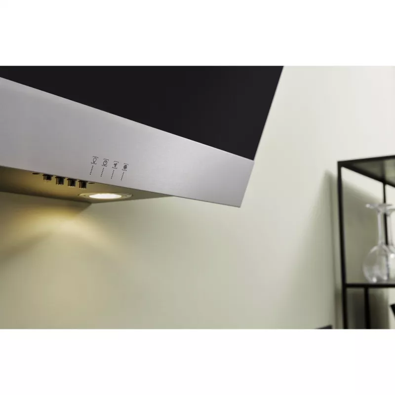 Bauknecht RBHVP 63 LM K exaustor de parede, 60 cm, extração/recirculação, LED, preto/aço inoxidável