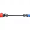 go-e CH-04-31 adaptador para Gemini flex 11 kW, CEE vermelho 16 A trifásico para CEE azul 16 A, IP55, 0,3 m, preto