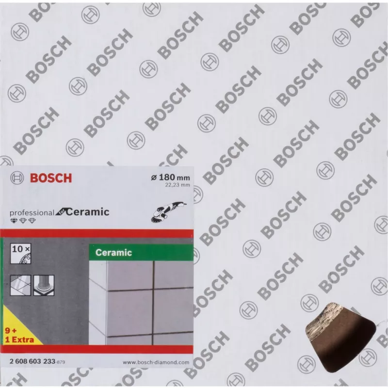 Disco de corte diamantado para cerâmica Bosch Professional Ø180 mm, 10 unid., furo 22,23 mm