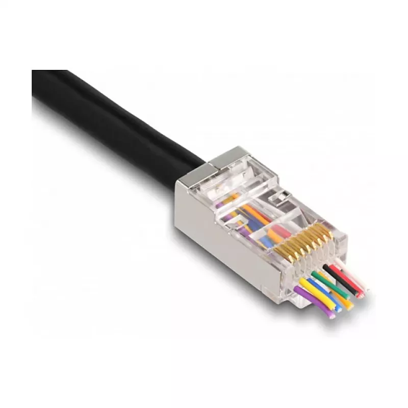 Ficha modular RJ45 DeLOCK Cat.6 50 unid. com bainhas de proteção anti-dobra