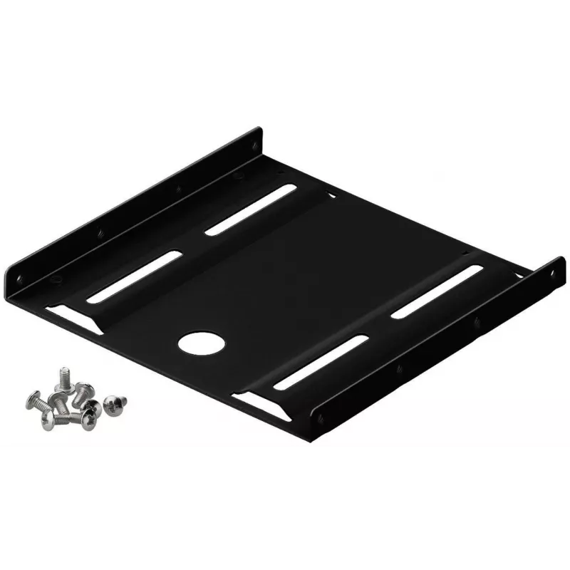 Suporte de montagem para disco rígido Goobay Wentronic 2,5 para 3,5, preto – adequado para montar um disco rígido de 2,5 numa baía de 3,5 (93990)