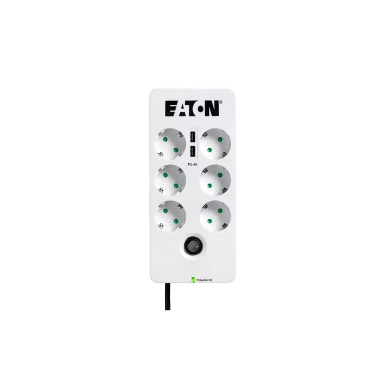 Régua de tomadas Eaton Protection Box 6 USB DIN