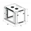 Armário de parede Extralink 6U 600x600 preto