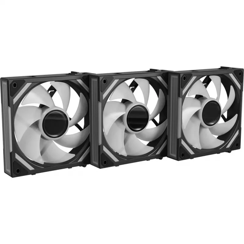 Alpenföhn 84000000228 Wing Boost 4 PWM RGB ventoinhas de caixa, 120 mm, 500–1800 rpm, 3 unidades, pretas