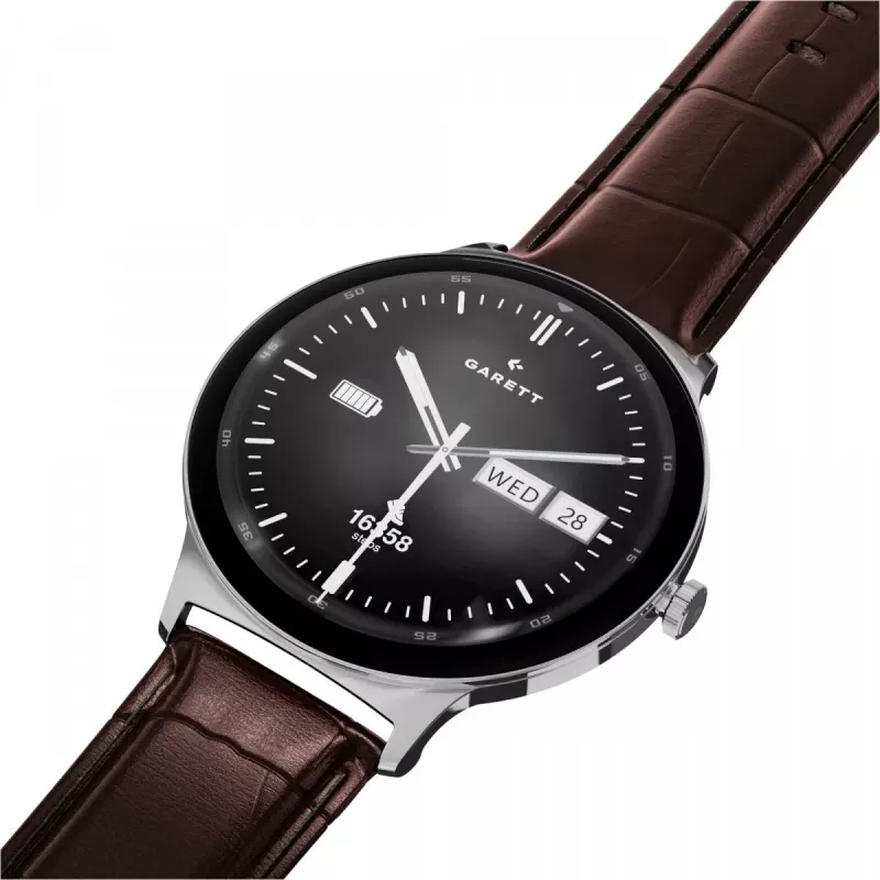 Smartwatch Garett Quantum — aço inoxidável prateado