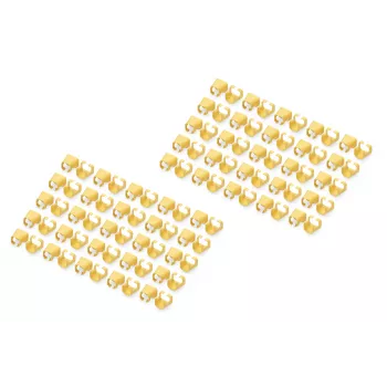 DIGITUS - Clipes de cabo com codificação de cores - para cabo de patch - amarelo (embalagem de 100) (A-CC-Y)