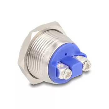 Interruptor de pressão DeLOCK 22040 2P níquel aço inoxidável 250V 5A