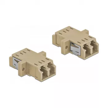 Adaptador de fibra ótica DELOCK LC fêmea para fêmea OM2 duplex (2 unid., saco de plástico)