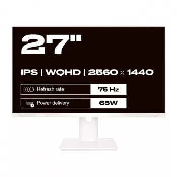 Monitor JAPANNEXT WQHD 68,6 cm (27 polegadas) 2560x1440 píxeis, painel IPS, 8 ms, 75 Hz, AMD FreeSync, HDMI, DisplayPort (JN-IPS270WQHD75F-C65W-HSP-W)