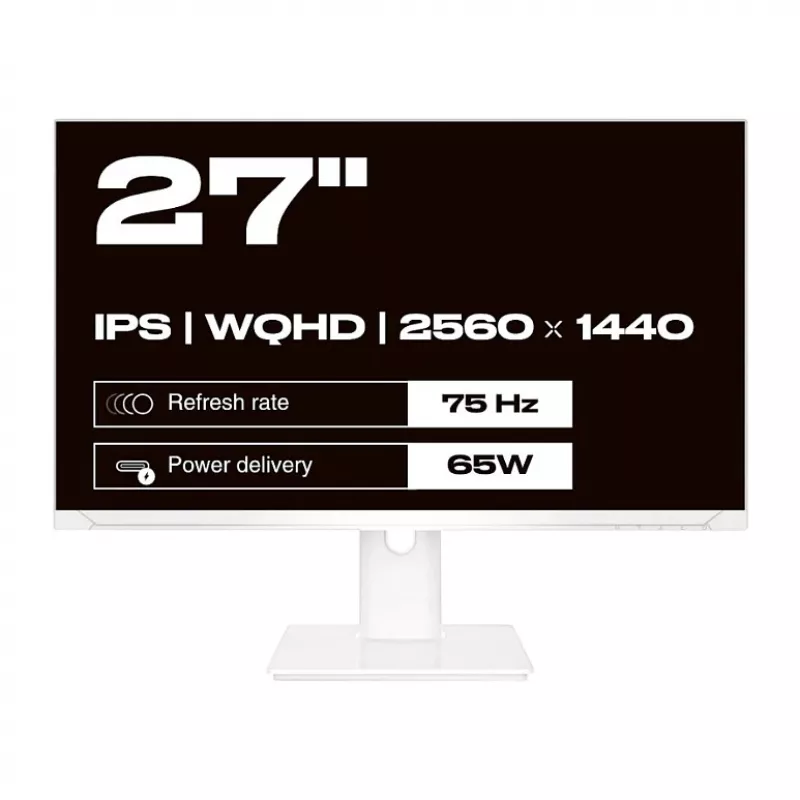 Monitor JAPANNEXT WQHD 68,6 cm (27 polegadas) 2560x1440 píxeis, painel IPS, 8 ms, 75 Hz, AMD FreeSync, HDMI, DisplayPort (JN-IPS270WQHD75F-C65W-HSP-W)