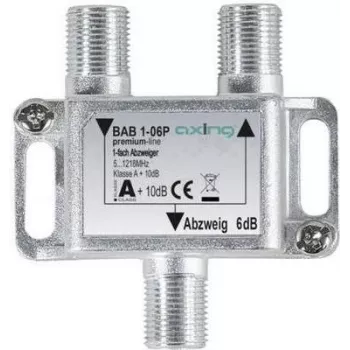 axing BAB 1-06P - splitter de cabo - 5 - 1218 MHz - cinzento - A - 6 dB - F