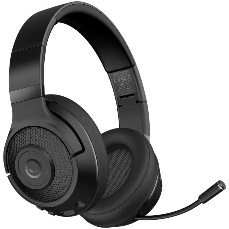 LORGAR Noah 500, headset gaming sem fios com microfone, JL7006, BT 5.3, autonomia até 58 h (1000mAh), cabo de carregamento USB-C (0,8 m), cabo AUX de 3,5 mm (1,5 m), tamanho: 195*185*8