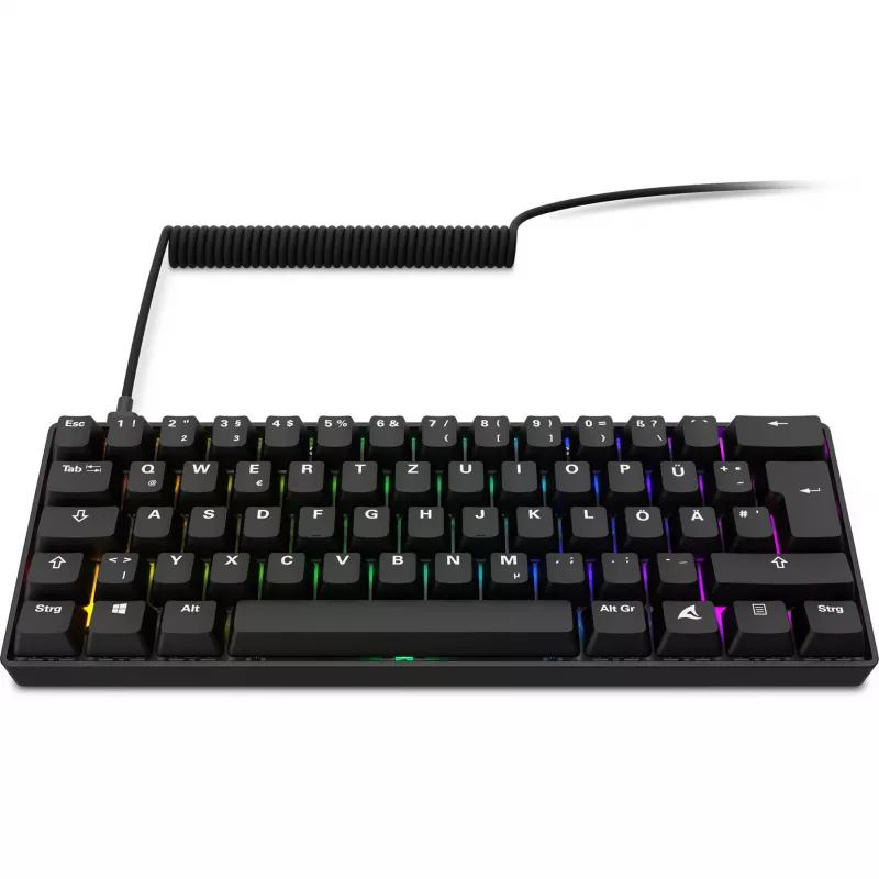 Teclado Sharkoon 100065630 60% com fios USB QWERTZ alemão preto