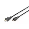 Digitus ASSMANN - Cabo de vídeo/áudio - HDMI - 30 AWG - Mini-HDMI, 19 pinos (M) - HDMI, 19 pinos (M) - 3 m - Isolamento duplo - preto (AK-330106-030-S)