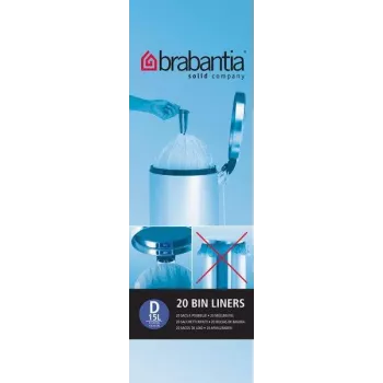 Sacos de lixo Brabantia PerfectFit tipo D, 15-20 L, 20 sacos