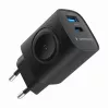 Carregador USB-A USB-C 20W PowerDelivery Quick Charge 3.0, preto