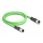 Cabo de rede DeLOCK M12 cabo codificado D 4 pinos macho para fêmea PUR (TPU) 1 m