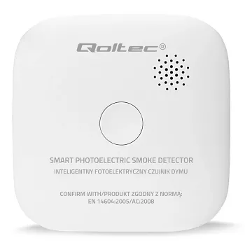 Detetor de fumo sem fios QOLTEC modelo 52653 com alarme de bateria 85 dB