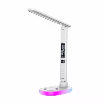 Candeeiro de mesa Hawk HW-LAMP03 branco RGB — candeeiro de secretária LED ajustável com iluminação RGB