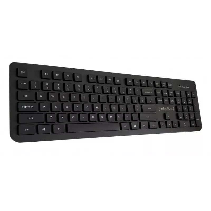Teclado USB com fios de tamanho completo Rebeltec Spiro RBLKLA00041 — preto