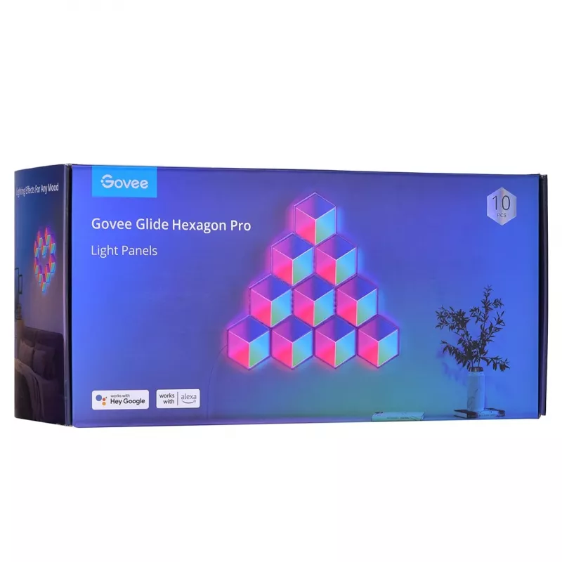 Painel LED inteligente Govee B6066 Hexa Pro RGBIC Bluetooth Wi‑Fi 10 peças